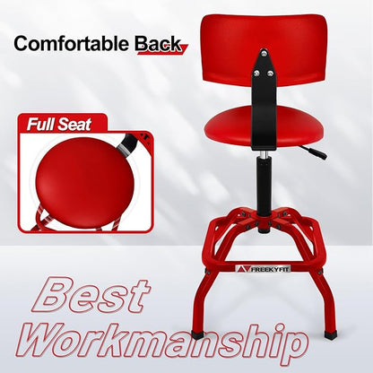 Shop Stool with Backrest, Mechanic Garage Stool - Image 6