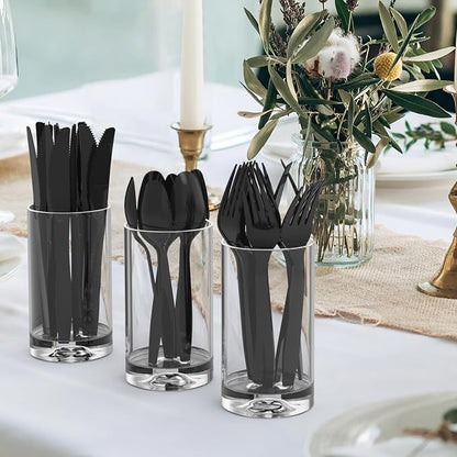 360 Count Extra Heavy Duty Black Plastic Forks Disposable, Heat Resistant - Image 7