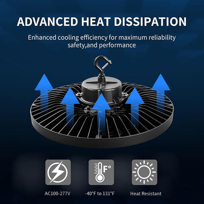 0-10V Dimmable UFO LED High Bay Light, 3 CCT Selectable LED Shop Lights - Image 5