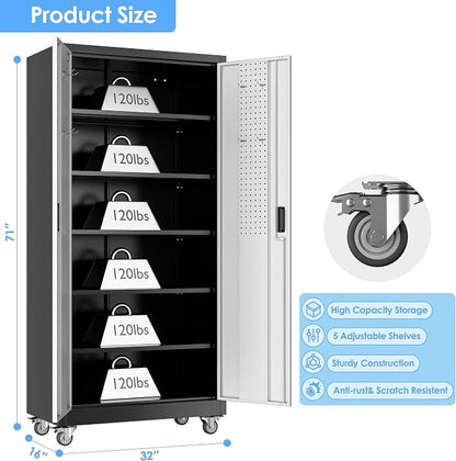 71"H×32"W×16"D Garage Storage Cabinet - Image 3