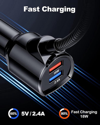 Bluetooth FM Transmitter in-Car Wireless Radio Adapter Kit W 1.8" Color Display - Image 3