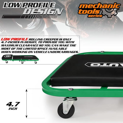 M-AUTO Foldable Z Creeper 2-in-1 Rolling Folding Car Creeper & Seat, 330LBS - Image 6