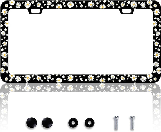 Beautiful Daisy License Plate Frame Daisies License Plate Holder Personalise by HOWKWAWY