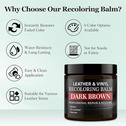 Leather Color Restorer, Leather Recoloring Balm, Scratch Remover, Leather Dye - Image 6