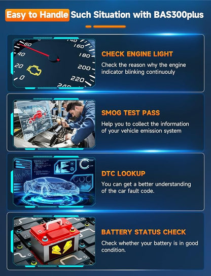 AUTOPHIX BAS300 Plus OBD2 Scanner & Battery Tester, 2-in-1 Car Diagnostic Tool - Image 6