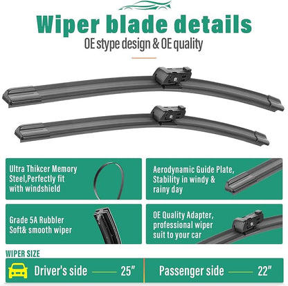 25" 22" 15" Windshield Wiper Blades Replacement - Image 3
