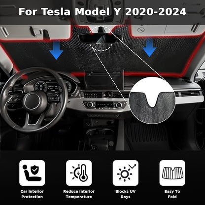 Windshield Sun Shade for Tesla Model Y 2020-2024 - Image 2