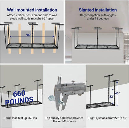 Overhead Garage Storage Rack, Heavy Duty Ceiling Storage Racks - Image 4