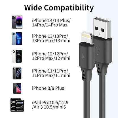 Coiled Lightning Cable 3FT for Car 2Pack, Stretchable iPhone Cord Fast Charging - Image 7