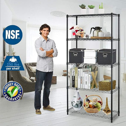 Wire Shelving Unit Commercial Metal Shelf Adjustable Layer Rack Strong Steel - Image 4