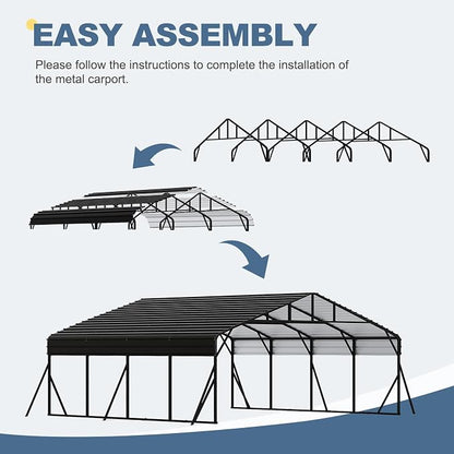 20x20 FT Metal Carport, Garage - Image 4