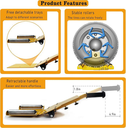 Adjustable Portable Tire Jack, Detachable Roller Plate, Heavy-Duty Tire Lifting - Image 5