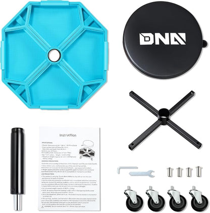 DNA MOTORING Adjustable Height Pneumatic Garage Seat Rolling Mechanic Stool - Image 3