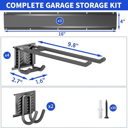 Garage Organization Tool Organizer Wall Mount, 48inch Heavy Duty Garden Tool - Image 7