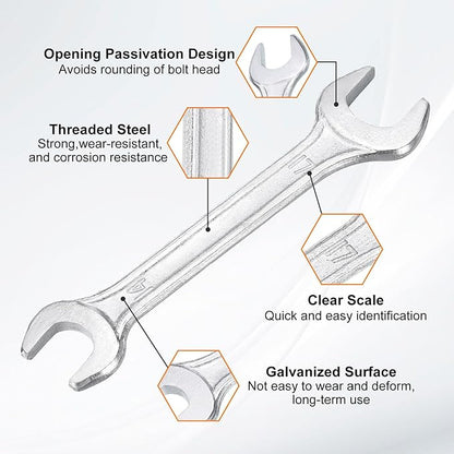 HARFINGTON Double Open End Wrench 14mm x 17mm Metric 15 Degree Offset Angle - Image 4