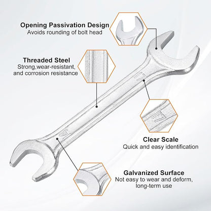HARFINGTON 5pcs Double Open End Wrench 14mm x 17mm Metric 15 Degree Offset - Image 4