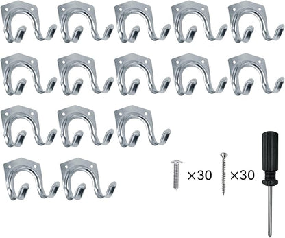 15 Pack Tool Hanger Hooks, Wall Mount Garage Garage Shed Hooks Heavy Duty by MELODYING