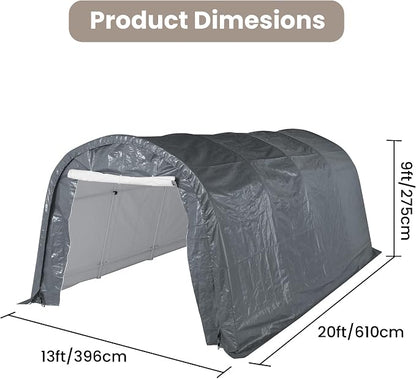 SUNBURY Carport, Round Portable Garage, Outdoor 13x20 ft Heavy Duty Carport - Image 2