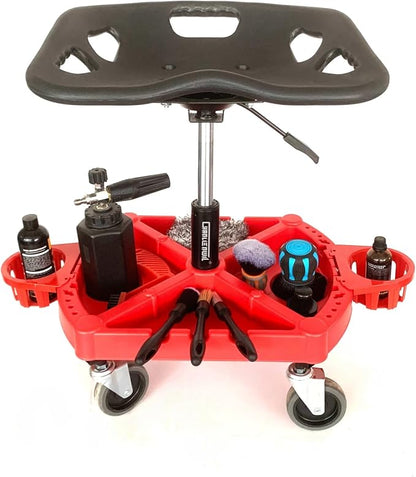 Car Detailing Stool Chair, Seat Height Adjustable Rolling Creeper, - Image 4
