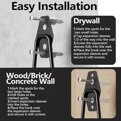 Garage Storage Hooks, 12 Pack Steel Heavy Duty Wall Mount Hooks - Image 5