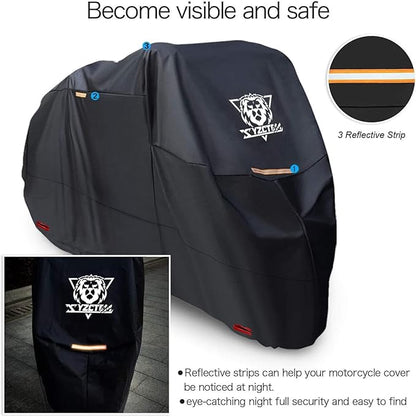 XYZCTEM Motorcycle Cover -Waterproof Outdoor Storage Bag, Made of Heavy Duty - Image 3