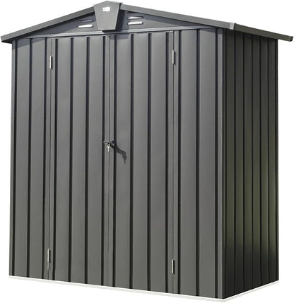 IKERY Galvanized Steel Garden Shed 5.7' x 3' by IKERY