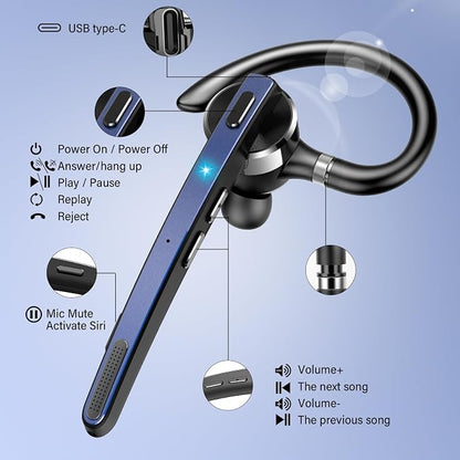Bluetooth Headset, Wireless Bluetooth 5.3 Earpiece, 90Hrs Hands Free Headset - Image 7