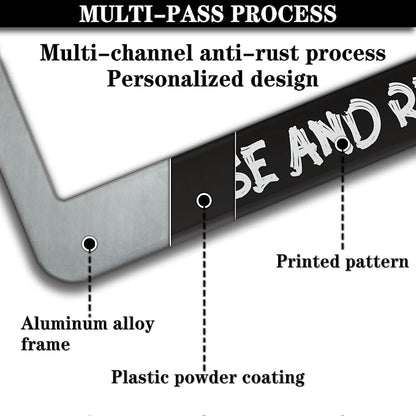 Front License Plate Bracket Black and White License Plate Frames I Know I Know - Image 5