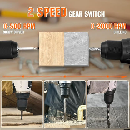 Litheli 20V Cordless Drill Driver, Brushless Power Drill - Image 4