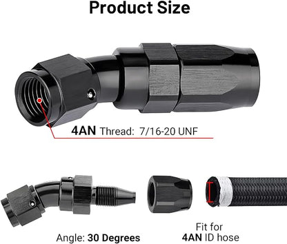 EVIL ENERGY 4AN 30 Degree One Piece Full Flow Hose End Fitting Swivel - Image 2