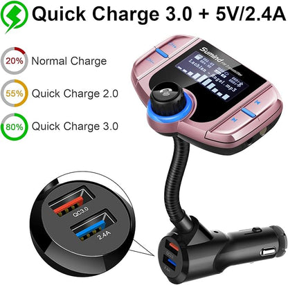 Upgraded Bluetooth FM Transmitter, Wireless Radio Adapter Hands Free Car Kit - Image 5