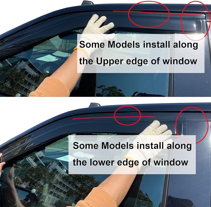 4pc Sun Rain Guards Window Visor Wind Deflector Compatible - Image 3