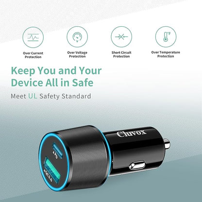 Cluvox 5 Pack USB C Car Charger, 38W Fast Charging - Image 6