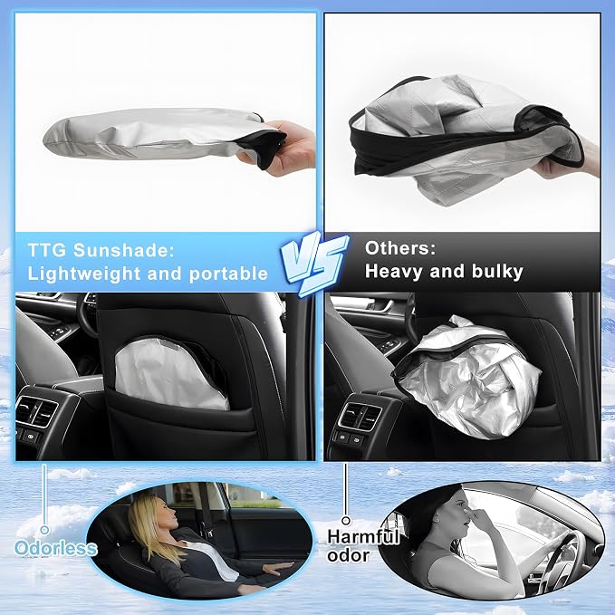 T TGBROS Windshield Sun Shade for Ford Explorer 2020-2025 Accessories Foldable - Image 6