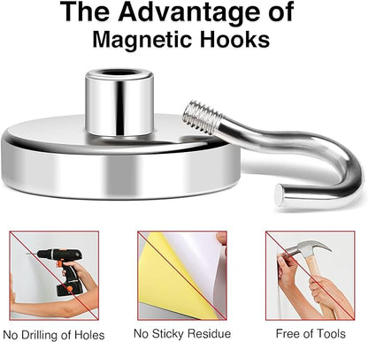MIKEDE Magnetic Hooks Heavy Duty, 150LB+ Strong Neodymium Magnets - Image 5