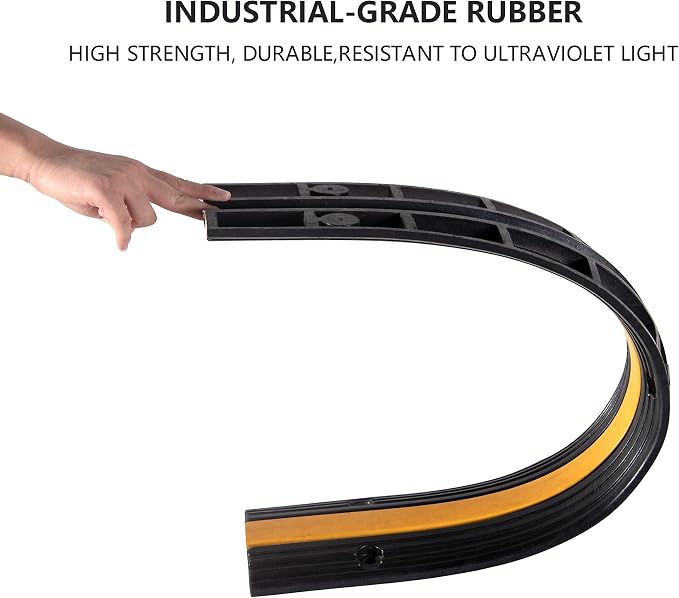 5 Pack Rubber Cable Ramp Hose Cable Protector Ramp 1 Channel 11000Lbs Load - Image 4