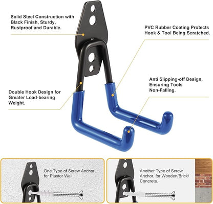 Steel Garage Hooks Wall Tool Organizer, 12 Pack Garage Storage Hook Heavy Duty - Image 3