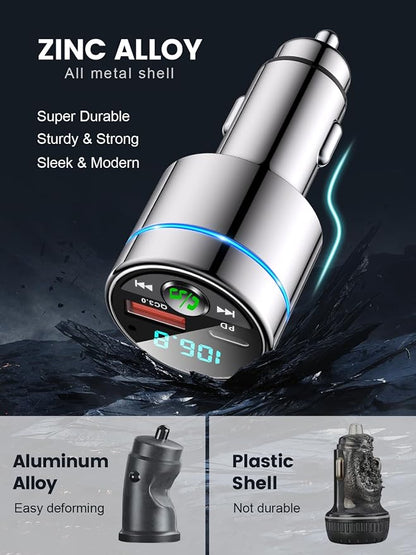 FM Transmitter for Bluetooth 5.3, PD 30W & QC3.0 18W Fast Car Charger, Wireless - Image 2