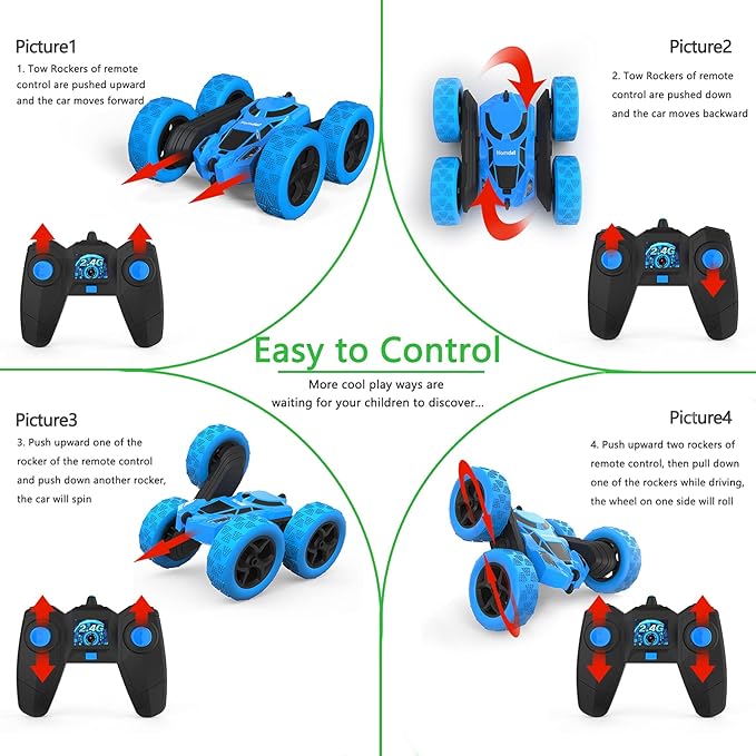 Remote Control Car Double Sided 360°Rotating 4WD RC Cars - Image 4