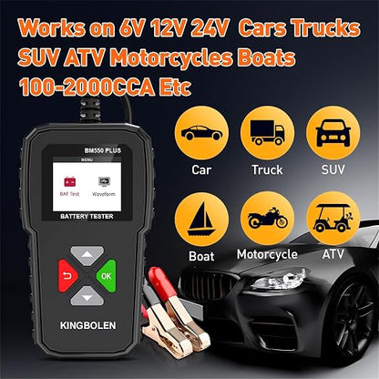 KINGBOLEN BM550 Plus 6V-24V 100-2000 CCA Car Battery Tester, Voltage Waveform - Image 7