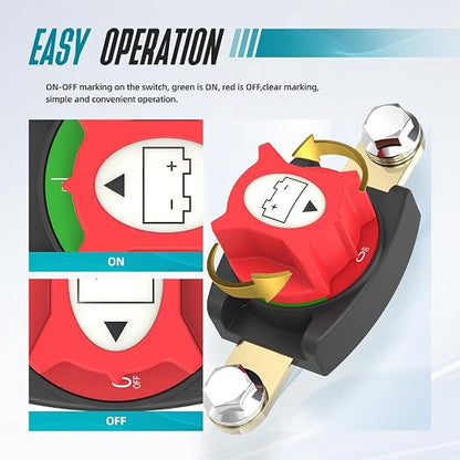 Side Post Battery Disconnect Switch, On/Off Battery Power Cut Off Switch 275A - Image 5