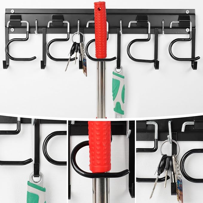 LEYU Metal Garage Tool Organizer Wall Mount, 2 Pack Garden Tool Organizer - Image 7