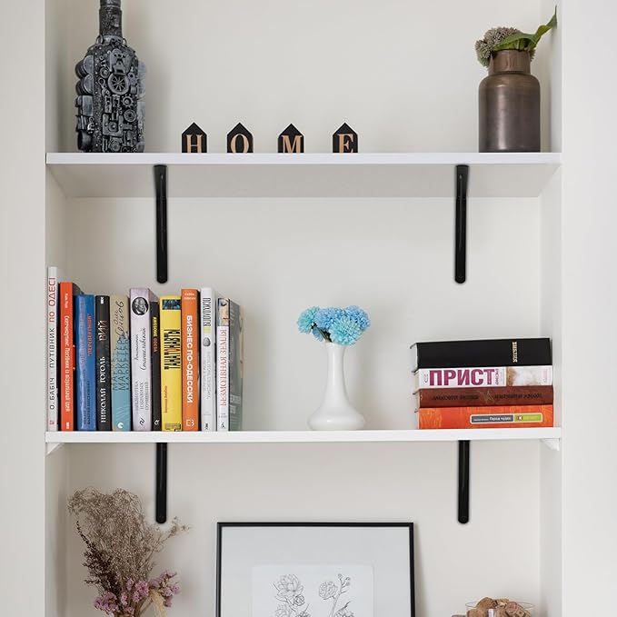 16 Pack L10 x H 8" Black Heavy Duty Shelf Brackets - Image 5