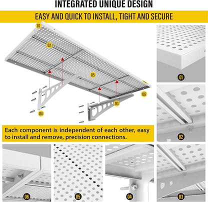 4-pack 1.64x4ft Adjustable Garage Wall Shelving 1120lbs Load Capacity Heavy - Image 6