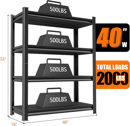 40in Wide Garage Shelving Heavy Duty，2000lbs Large Loads Adjustable Garage - Image 3