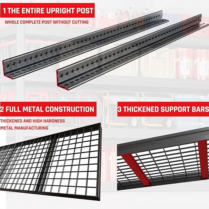 67" Wide Garage Shelving Unit, 3500 LBS Capacity, Industrial Adjustable Shelves - Image 6
