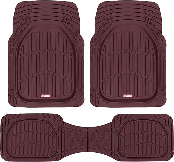 BDK Red All Weather Heavy Duty Car Floor Mats Interior Liners by BDK