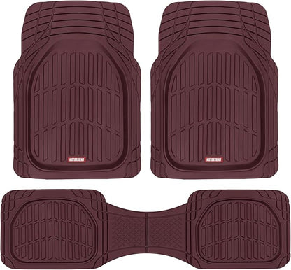 BDK Red All Weather Heavy Duty Car Floor Mats Interior Liners by BDK