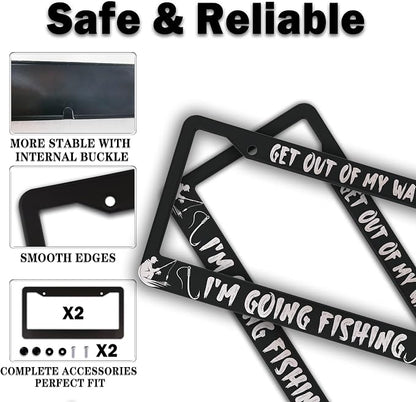 Car License Plate Frame Black and White License Plate Frames Get Out of My Way - Image 4