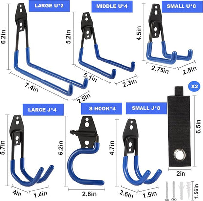 Garage Hook Heavy Duty Wall Storage Hangers, 32 Pack Garage Storage Hooks Steel - Image 2